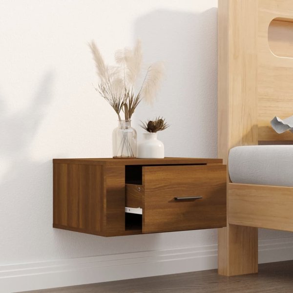 vidaXL Κρεμαστό κομοδίνο, καφέ βελανιδιά, 50x36x25 εκ.