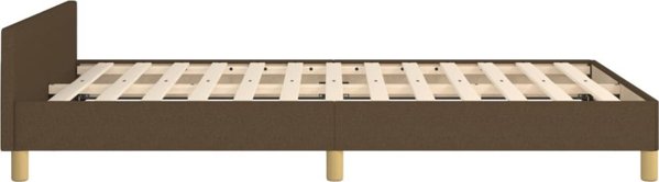 vidaXL Rama κρεβατιού με προσκέφαλο, σκούρο καφέ, 120x200 εκ. με ύφασμα