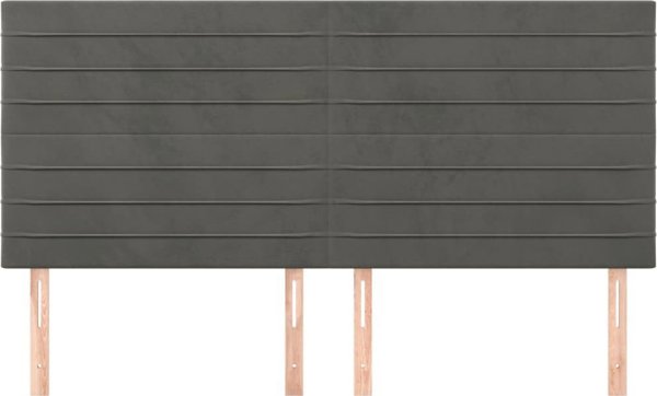 vidaXL Zaglowki do lozka, 4 szt, ciemnoszary, 100x5x78/88cm, aksamitny