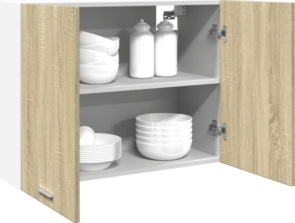 vidaXL Κρεμαστό ντουλάπι χρώμα Sonoma δρυς 80x31x60 cm μοριοσανίδα