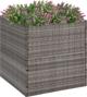 vidaXL Donica ogrodowa, szara, 80x80x80 cm, rattan PE