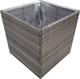 vidaXL Donica ogrodowa, szara, 80x80x80 cm, rattan PE