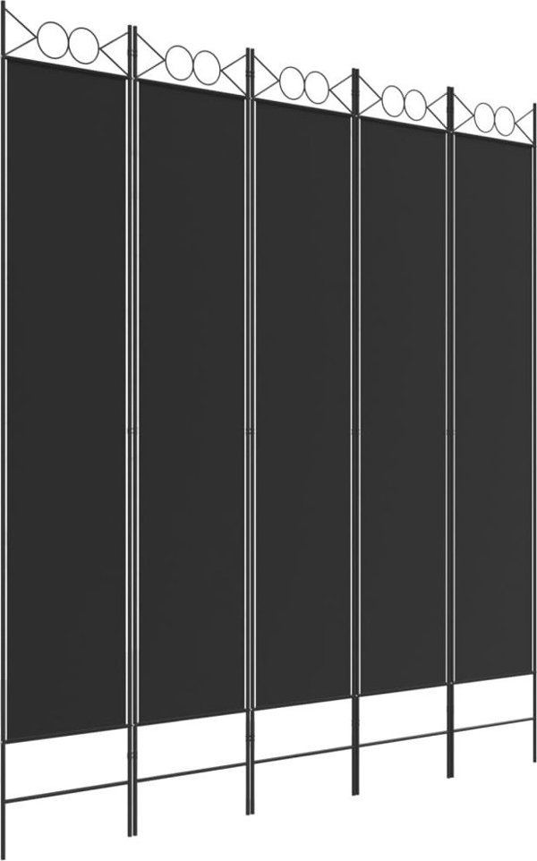 vidaXL vidaXL Parawan 5-panelowy, czarny, 200x220 cm, tkanina