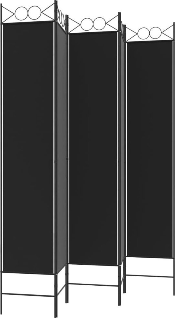 vidaXL vidaXL Parawan 5-panelowy, czarny, 200x220 cm, tkanina