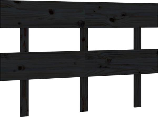 vidaXL Κεφαλάρι κρεβατιού, μαύρο, 144x3x81 cm, συμπαγές ξύλο πεύκου