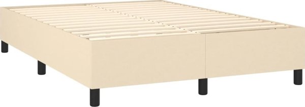 vidaXL Κρεβάτι Κοντινεντάλ με Στρώμα, κρεμ 140x190cm, ύφασμα