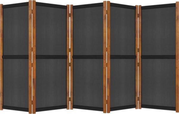 vidaXL vidaXL Parawan 5-panelowy, czarny, 350 x 180 cm