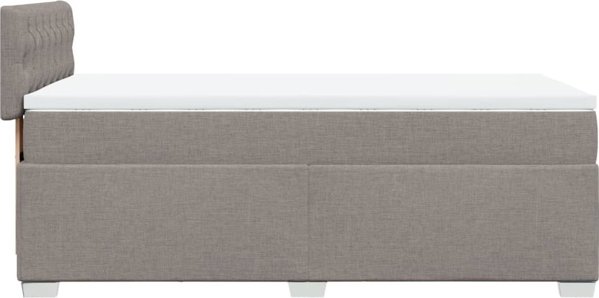 vidaXL κρεβάτι continental με στρώμα, ταουπέ, ύφασμα, 80x200 εκ.