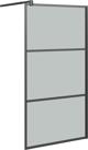 vidaXL τοίχος ντουζιέρας 100x195cm με σκουρόχρωμο γυαλί ESG, μαύρο