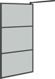 vidaXL τοίχος ντουζιέρας 100x195cm με σκουρόχρωμο γυαλί ESG, μαύρο