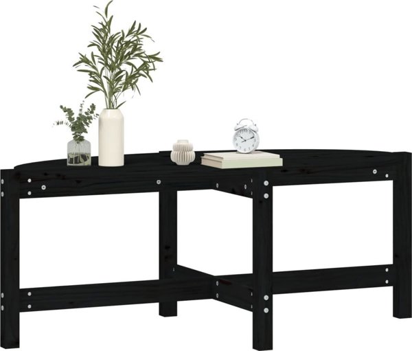 vidaXL vidaXL Stolik kawowy, czarny, 118x63x45 cm, lite drewno sosnowe