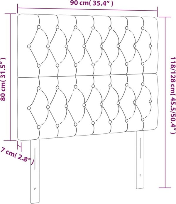 vidaXL Ζελατίνες για κρεβάτι, 2 τεμ., εκρού, 90x7x78/88 εκ, ύφασμα