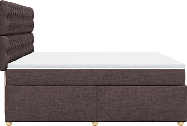 vidaXL Lozko kontynentalne z materacem, brazowe, tkanina 200x200 cm