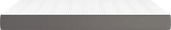 vidaXL Materac kieszeniowy, γκρι, 140x190x20 cm, τεχνητό δέρμα