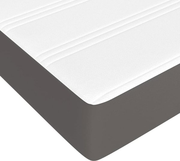 vidaXL Materac kieszeniowy, γκρι, 140x190x20 cm, τεχνητό δέρμα