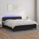 vidaXL Lozko kontynentalne z materacem i LED czarna ekoskora 160x200cm