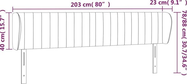 vidaXL Αντάμ Ζαγκόουκερ, μαύρο, 203x23x78/88 εκ., ύφασμα