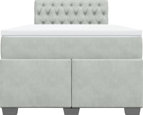 vidaXL Κρεβάτι κοντινένταλ με στρώμα Ανοιχτό γκρι 120x200 εκ βελούδο