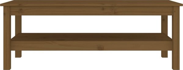 vidaXL Τραπέζι καφέ, κεχριμπαρένιο καφέ, 110x50x40 εκ., μασίφ πεύκο