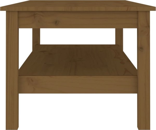 vidaXL Τραπέζι καφέ, κεχριμπαρένιο καφέ, 110x50x40 εκ., μασίφ πεύκο