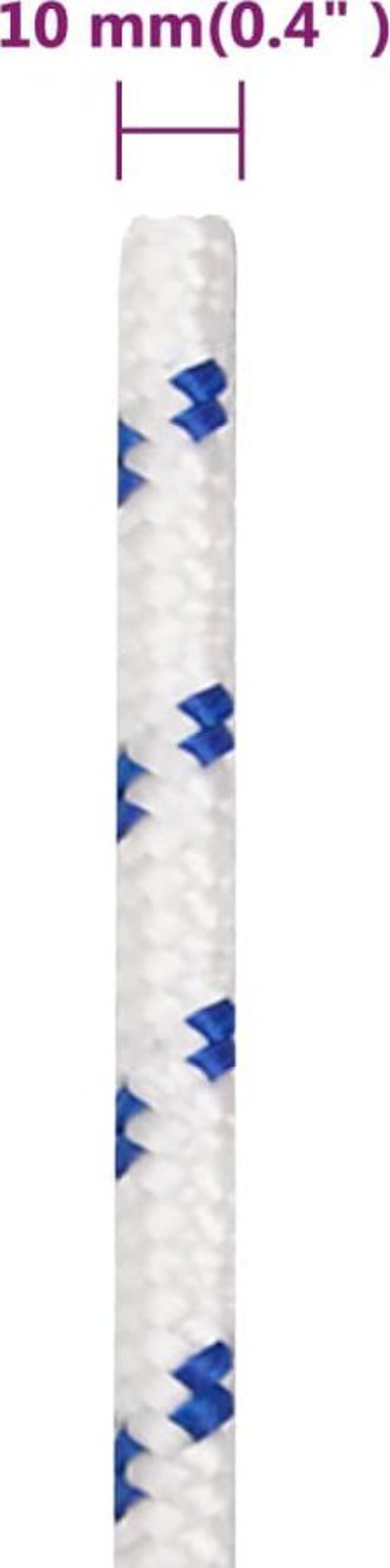 vidaXL Ναυτικός Σχοινί, Λευκό, 10 mm, 500 m, Πολυπροπυλένιο