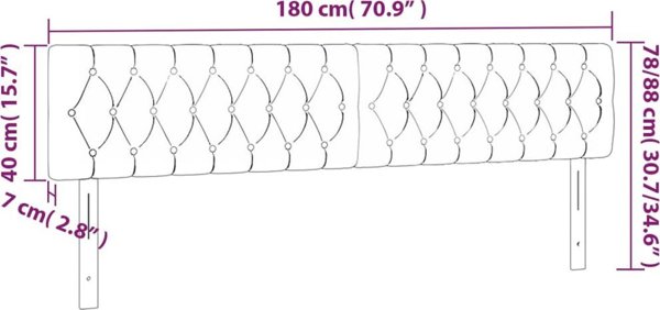 vidaXL Zaglowki, 2 szt., ciemnoniebieski, 90x7x78/88 cm, aksamit