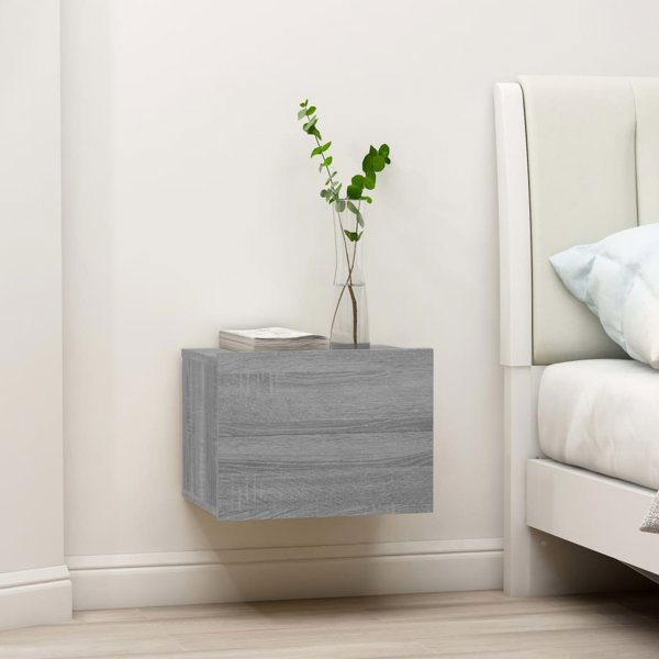 vidaXL Κομοδίνα, 2 τεμ., γκρι δρυς σονόμα, 40x30x30 cm