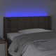 vidaXL Zaglowek do lozkou me LED, taupe, 93x16x78/88 cm, tkanina
