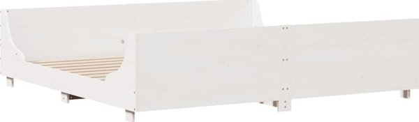 vidaXL Κρεβάτι χωρίς στρώμα, λευκό, 200x200 cm, μασίφ πεύκο
