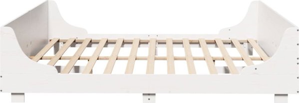 vidaXL Κρεβάτι χωρίς στρώμα, λευκό, 200x200 cm, μασίφ πεύκο