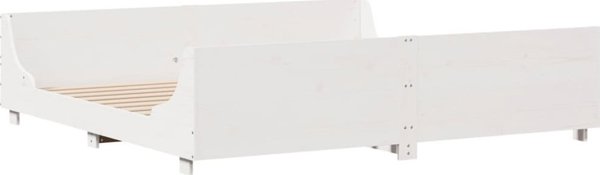 vidaXL Κρεβάτι χωρίς στρώμα, λευκό, 200x200 cm, μασίφ πεύκο
