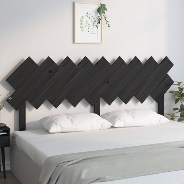 vidaXL Κεφαλάρι Κρεβατιού, μαύρο, 178x3x80,5 εκ, μασίφ ξύλο πεύκου