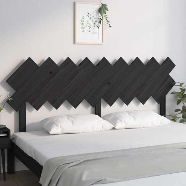 vidaXL Κεφαλάρι Κρεβατιού, μαύρο, 178x3x80,5 εκ, μασίφ ξύλο πεύκου