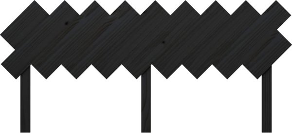vidaXL Κεφαλάρι Κρεβατιού, μαύρο, 178x3x80,5 εκ, μασίφ ξύλο πεύκου