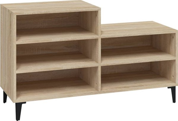vidaXL Σκάφηκα για παπούτσια, δρυς Sonoma, 102x36x60 εκ.