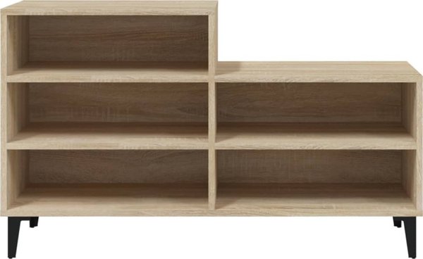 vidaXL Σκάφηκα για παπούτσια, δρυς Sonoma, 102x36x60 εκ.