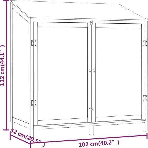 vidaXL Αποθήκη κήπου, ανθρακί, 102x52x112 εκ, ξύλο έλατου