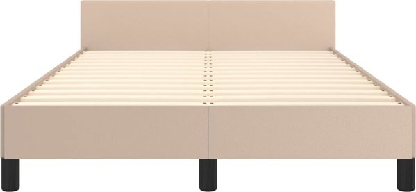 vidaXL Rama κρεβατιού με κεφαλάρι, cappuccino, 120x200 cm, με τεχνητό δέρμα