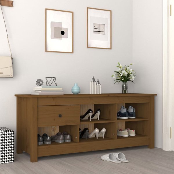vidaXL Szafka na buty, miodowy braz, 110x38x45,5 cm, drewno sosnowe