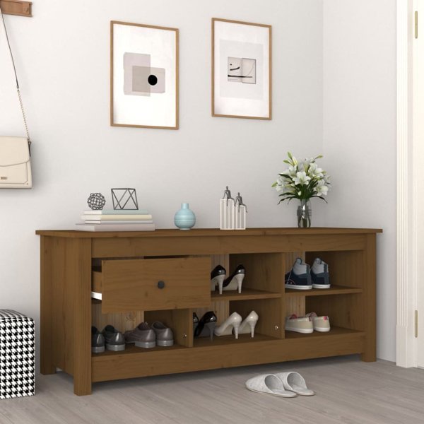 vidaXL Szafka na buty, miodowy braz, 110x38x45,5 cm, drewno sosnowe