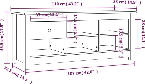 vidaXL Szafka na buty, miodowy braz, 110x38x45,5 cm, drewno sosnowe