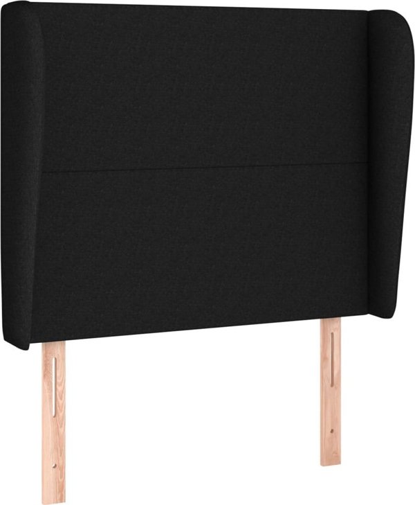 vidaXL Zaglōwek uszak, μαύρο, 83x23x118/128 cm, ύφασμα