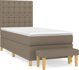 vidaXL Λουτζκο κοντινεντάλ με στρώμα, taupe, ύφασμα, 80x200 cm