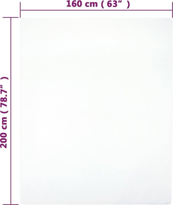 vidaXL Σεντόνια, 2 τεμ., λευκά, 160x200 εκ., βαμβακερό τζέρσεϊ