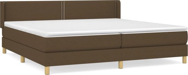 vidaXL vidaXL Κρεβάτι κοντινεντάλ με στρώμα, καφέ, ύφασμα, 200x200 cm
