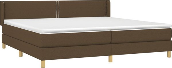 vidaXL vidaXL Κρεβάτι κοντινεντάλ με στρώμα, καφέ, ύφασμα, 200x200 cm