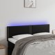 vidaXL Zaglowek do lozkou me LED, mavro, 144x5x78/88 cm, texniti derma