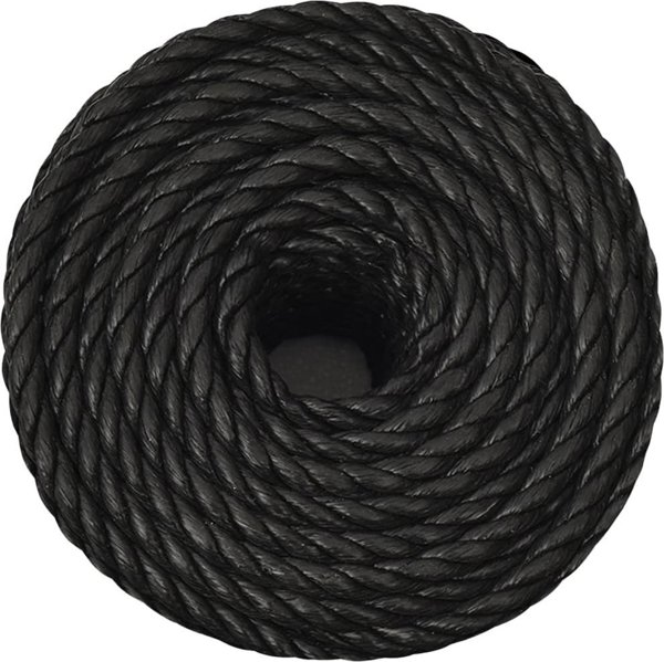 vidaXL Linka robocza, czarna, 12 mm, 50 m, polipropylen