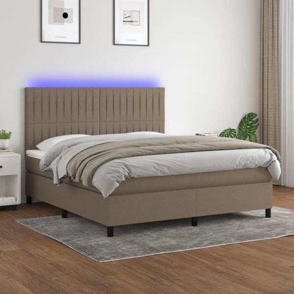 vidaXL Κρεβάτι continental με στρώμα, τυρκουάζ, 160x200 εκ., ύφασμα