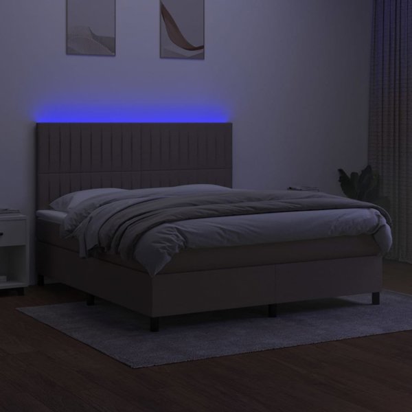 vidaXL Κρεβάτι continental με στρώμα, τυρκουάζ, 160x200 εκ., ύφασμα
